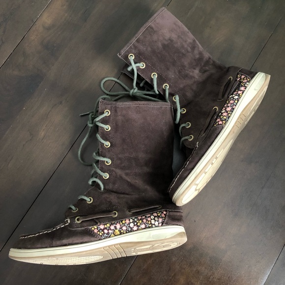 Call it Spring Brown and Floral Lined Boots - Picture 2 of 6